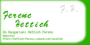 ferenc hettich business card